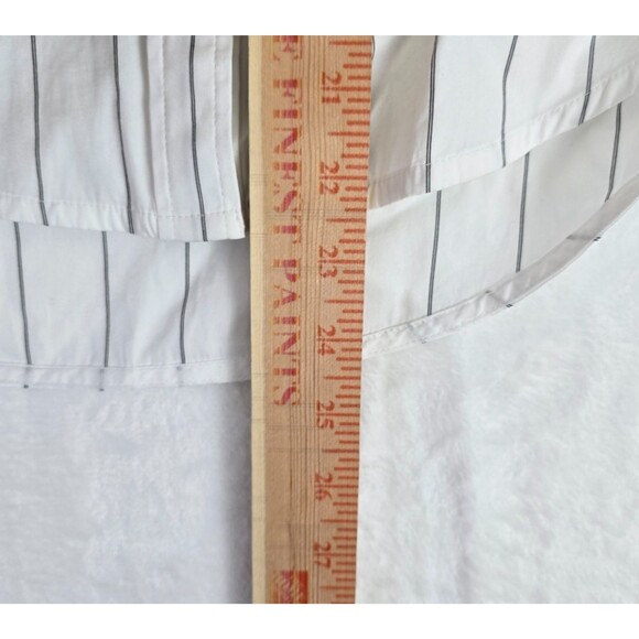 Madewell Shirred Bubble-Sleeve Button Up Shirt Women XXS Stripped White Cotton - Picture 7 of 11